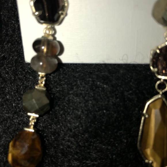 Kendra Scott tiger eye hematite dangle earrings - Picture 3 of 5